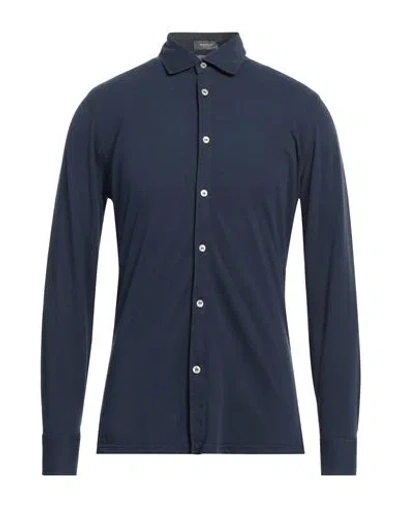 Rossopuro Man Shirt Midnight Blue Size 4 Cotton