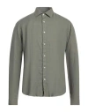 Rossopuro Man Shirt Military Green Size 16 Linen