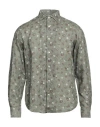 Rossopuro Man Shirt Military Green Size 17 Linen