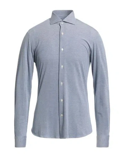 Rossopuro Man Shirt Navy Size 15 ¾ Cotton In Navy Blue