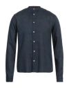 Rossopuro Man Shirt Navy Size 15 ½ Linen In Navy