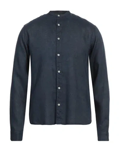 Rossopuro Man Shirt Navy Size 15 ½ Linen