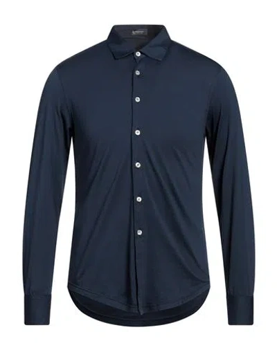 Rossopuro Man Shirt Navy Blue Size 3 Cotton