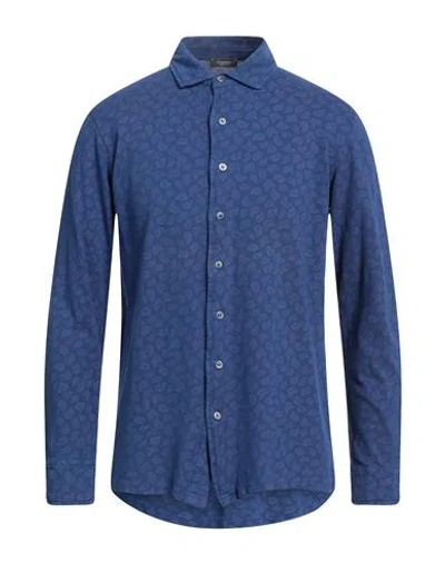 Rossopuro Man Shirt Navy Size 5 Cotton