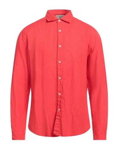 Rossopuro Man Shirt Red Size 15 ½ Linen