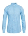 Rossopuro Man Shirt Sky Blue Size M Cotton