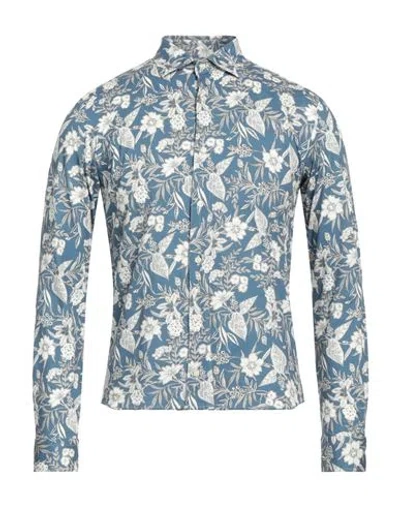 Rossopuro Man Shirt Slate Blue Size 15 ½ Cotton