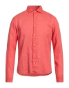 Rossopuro Man Shirt Tomato Red Size 15 ½ Linen