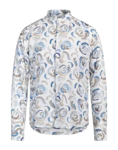 Rossopuro Man Shirt White Size 15 ¾ Linen, Cotton