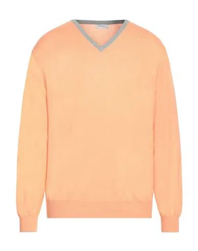 Rossopuro Man Sweater Apricot Size 7 Cotton In Orange