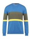 Rossopuro Man Sweater Azure Size 4 Cotton In Blue