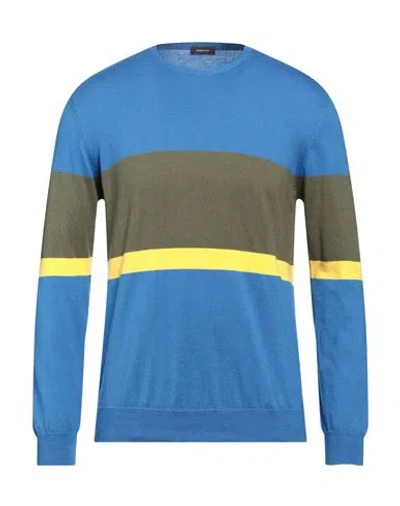 Rossopuro Man Sweater Azure Size 4 Cotton In Blue