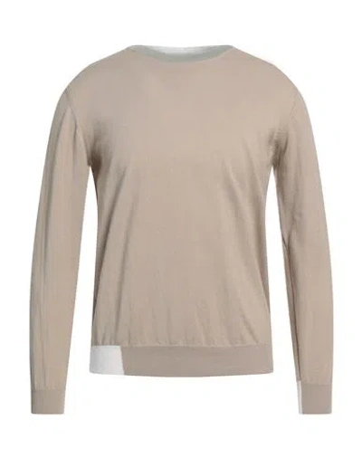 Rossopuro Man Sweater Beige Size 4 Cotton In Brown