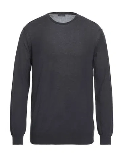 Rossopuro Man Sweater Black Size 6 Cotton