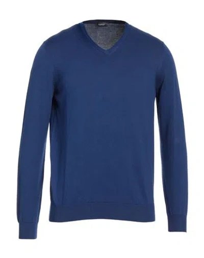 Rossopuro Man Sweater Blue Size 4 Cotton