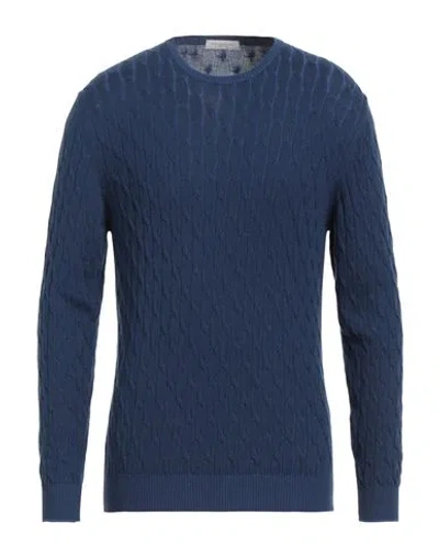Rossopuro Man Sweater Blue Size 4 Cotton