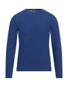Rossopuro Man Sweater Blue Size 8 Cotton
