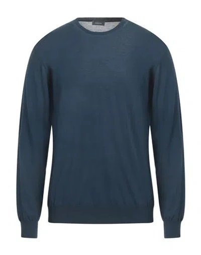 Rossopuro Man Sweater Blue Size 8 Cotton