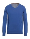 Rossopuro Man Sweater Bright Blue Size 4 Cotton In Blue