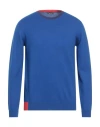 Rossopuro Man Sweater Bright Blue Size 4 Cotton In Blue