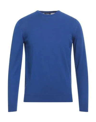 Rossopuro Man Sweater Bright Blue Size 4 Cotton