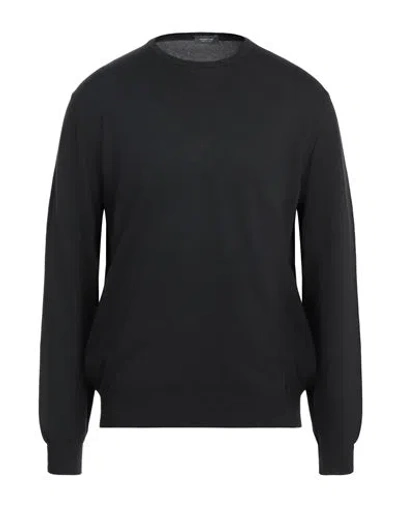 Rossopuro Man Sweater Charcoal Size 7 Cotton In Grey