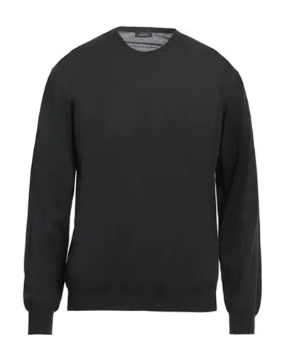 Rossopuro Man Sweater Charcoal Size 8 Cotton In Grey