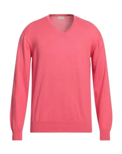 Rossopuro Man Sweater Coral Size 5 Cotton In Red