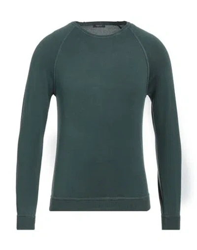 Rossopuro Man Sweater Dark Green Size 2 Cotton