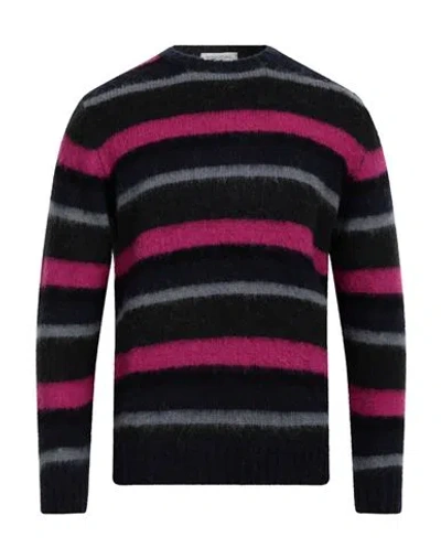 Rossopuro Man Sweater Fuchsia Size 7 Polyamide, Mohair Wool, Alpaca Wool, Polyester In Pink