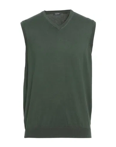 Rossopuro Man Sweater Green Size 8 Cotton