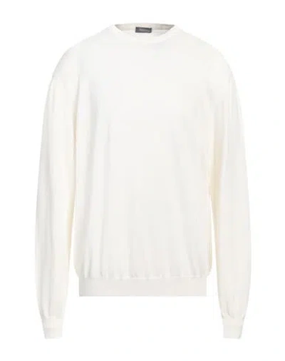 Rossopuro Man Sweater Ivory Size 8 Cotton In White