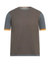 Rossopuro Man Sweater Khaki Size 4 Cotton, Linen In Beige