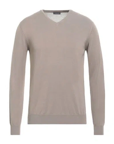 Rossopuro Man Sweater Khaki Size 40 Cotton In Beige