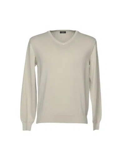 Rossopuro Man Sweater Light Grey Size 7 Cotton