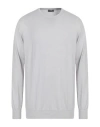 Rossopuro Man Sweater Light Grey Size 7 Cotton