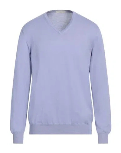 Rossopuro Man Sweater Lilac Size 7 Cotton In Purple