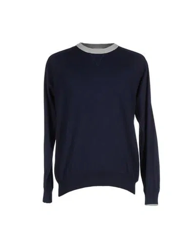 Rossopuro Man Sweater Midnight Blue Size 4 Cotton
