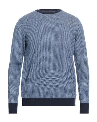Rossopuro Man Sweater Midnight Blue Size 5 Cotton