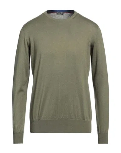 Rossopuro Man Sweater Military Green Size 4 Cotton