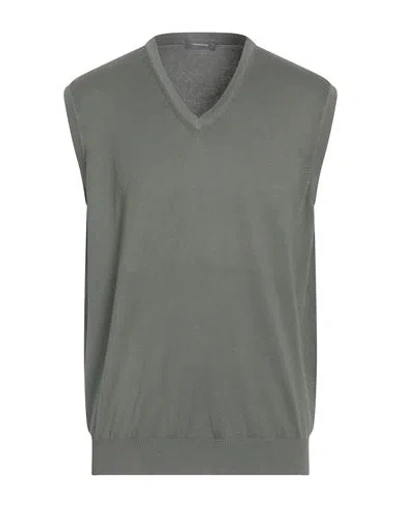 Rossopuro Man Sweater Military Green Size 42 Cotton In Green