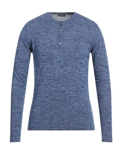 Rossopuro Man Sweater Navy Blue Size 4 Cotton