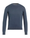 Rossopuro Man Sweater Navy Blue Size 3 Cotton In Navy Blue