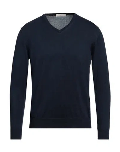 Rossopuro Man Sweater Navy Blue Size 3 Cotton