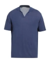 Rossopuro Man Sweater Navy Blue Size 6 Cotton In Navy Blue