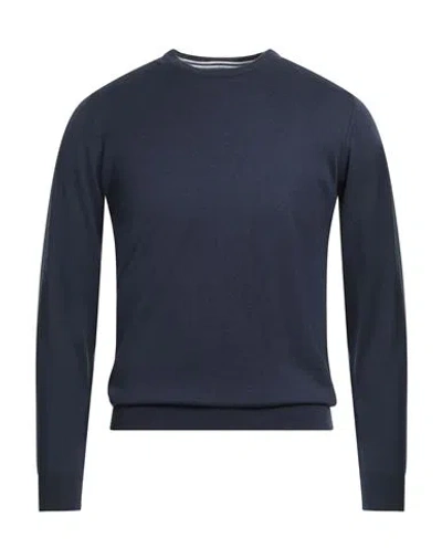 Rossopuro Man Sweater Navy Size 4 Silk, Cotton In Blue