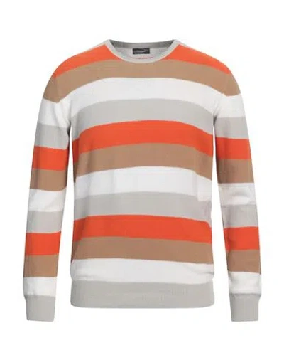 Rossopuro Man Sweater Orange Size 4 Cotton