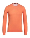 Rossopuro Man Sweater Orange Size 3 Cotton