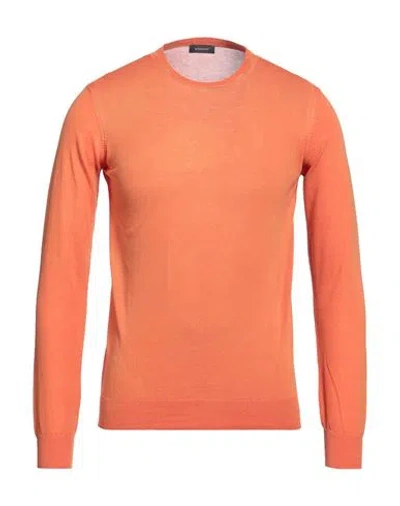 Rossopuro Man Sweater Orange Size 3 Cotton
