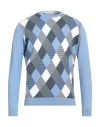 Rossopuro Man Sweater Pastel Blue Size 4 Cotton